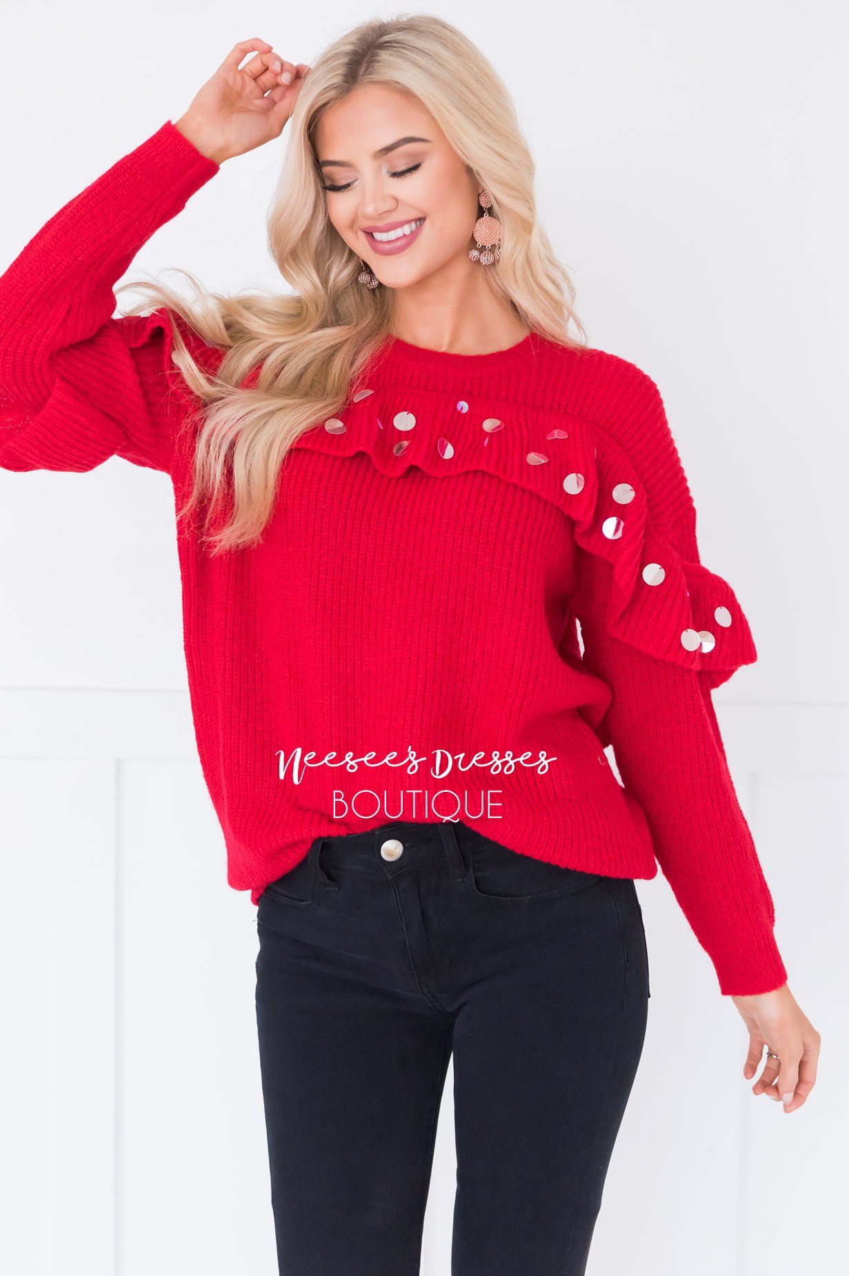 Add A Little Sparkle Modest Sweater Modest Dresses vendor-unknown 