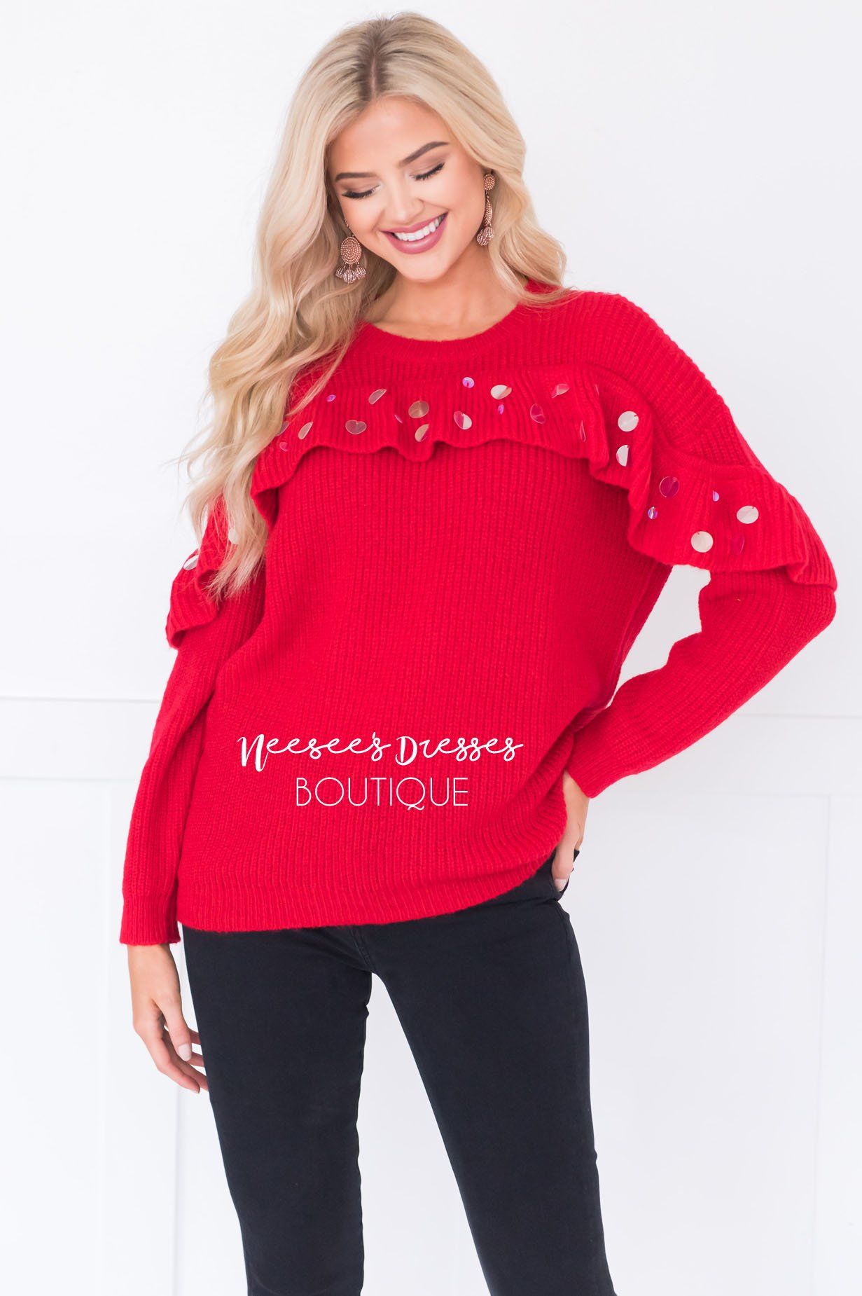 Add A Little Sparkle Modest Sweater Modest Dresses vendor-unknown 