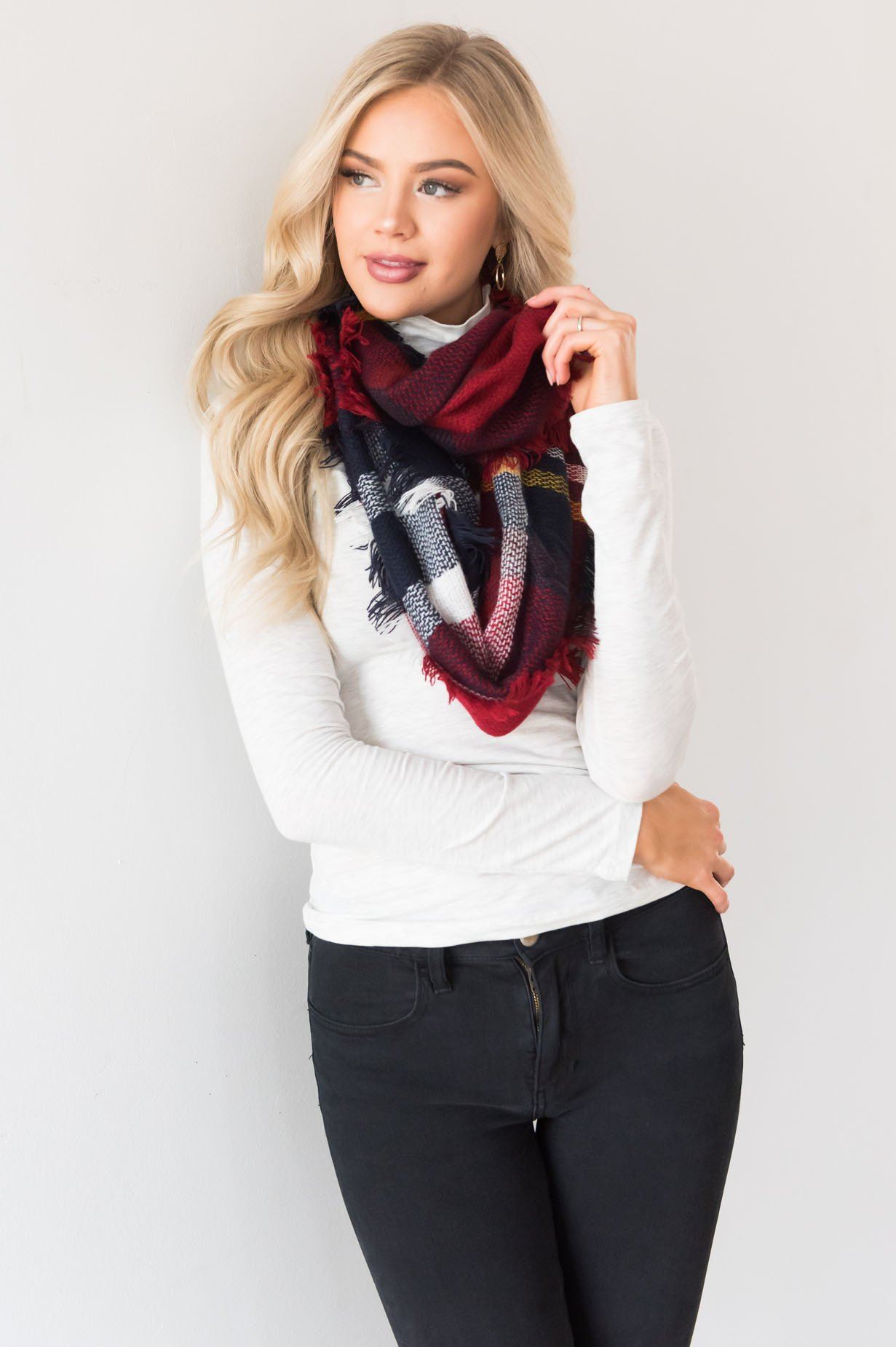 Cozy Up With You Plaid Scarf Accessories & Shoes Leto Accessories 