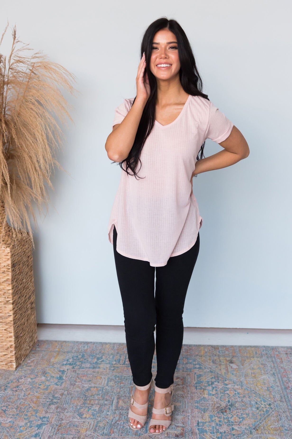 Your Favorite Ribbed Modest Tee NeeSee's Dresses 
