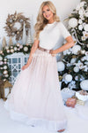 Rose Gold Tulle Maxi Skirt Modest Dresses vendor-unknown