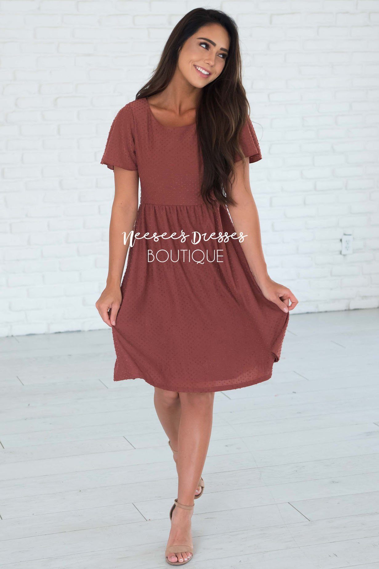 The Zoey Swiss Dot Modest Dresses vendor-unknown 