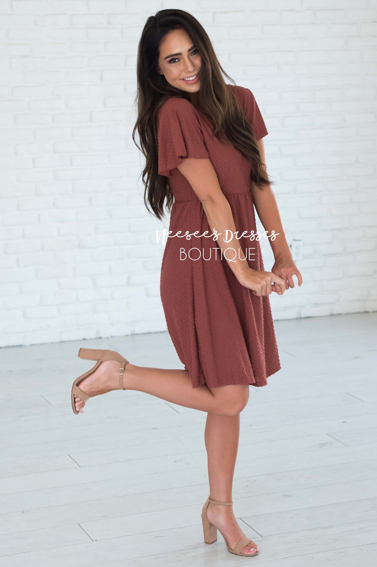 The Zoey Swiss Dot Modest Dresses vendor-unknown 