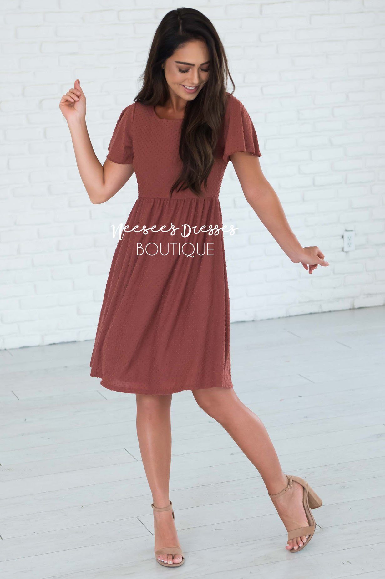 The Zoey Swiss Dot Modest Dresses vendor-unknown 