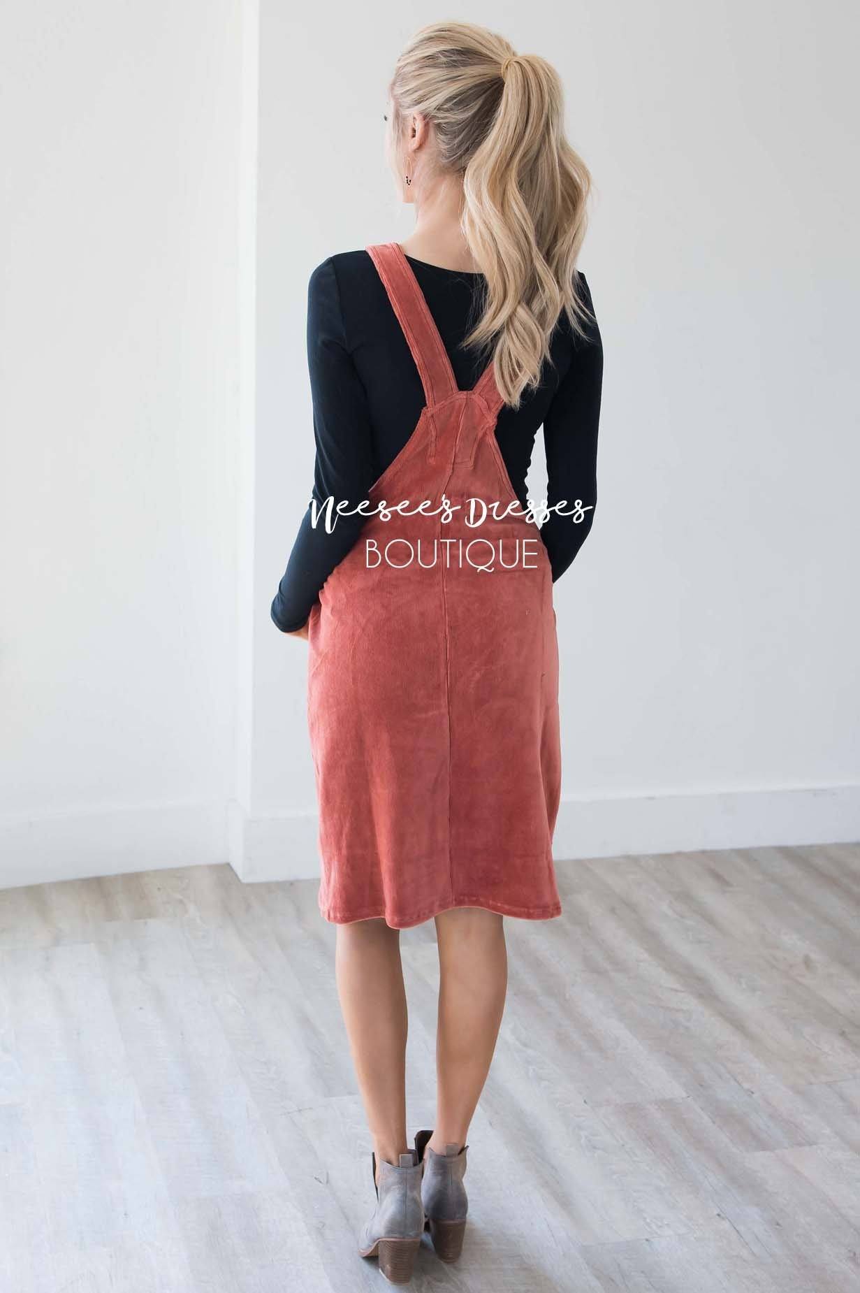 The Desta Corduroy Overall Dress Modest Dresses vendor-unknown 