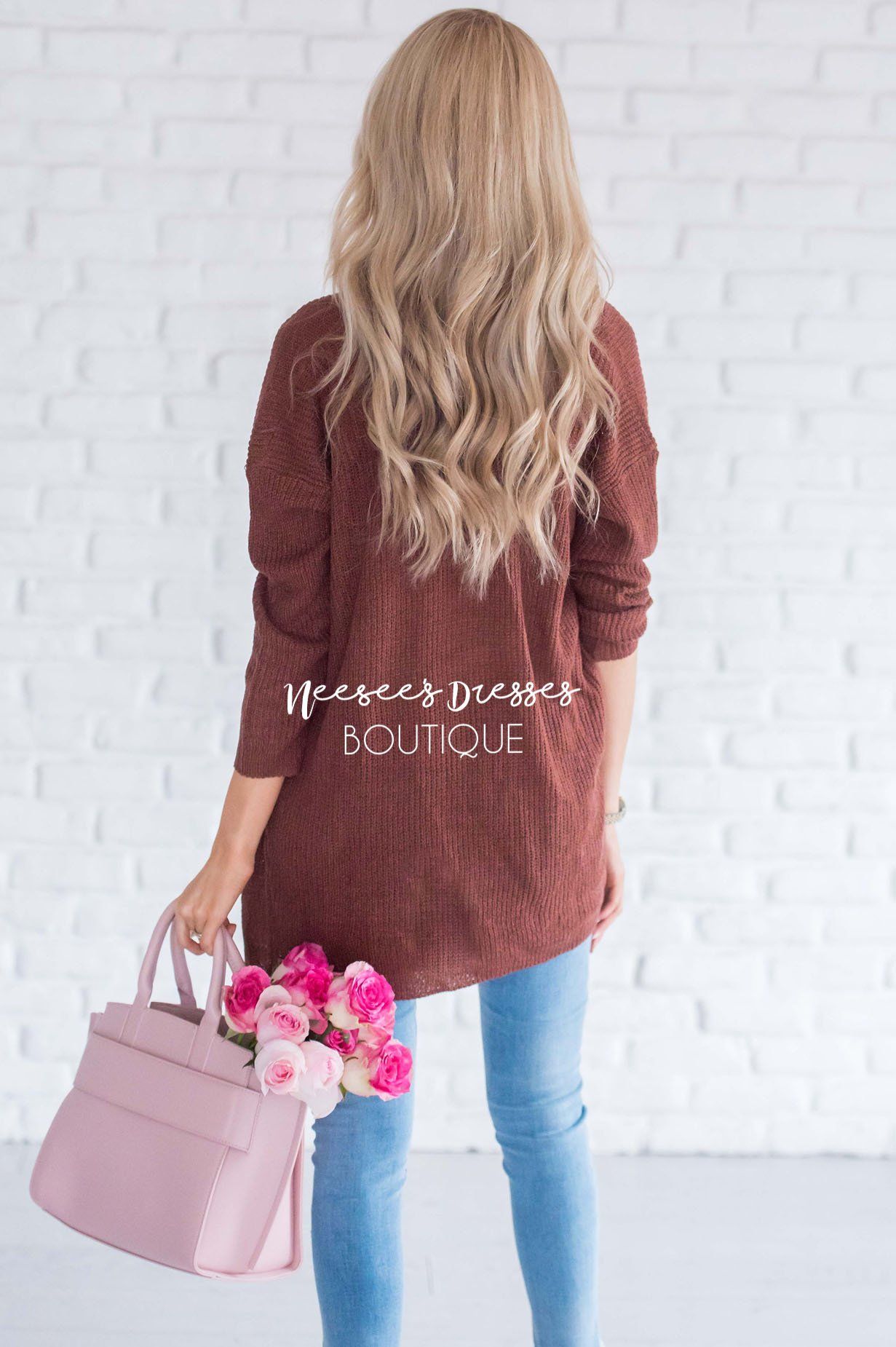 Knit Boyfriend Cardigan Tops vendor-unknown 