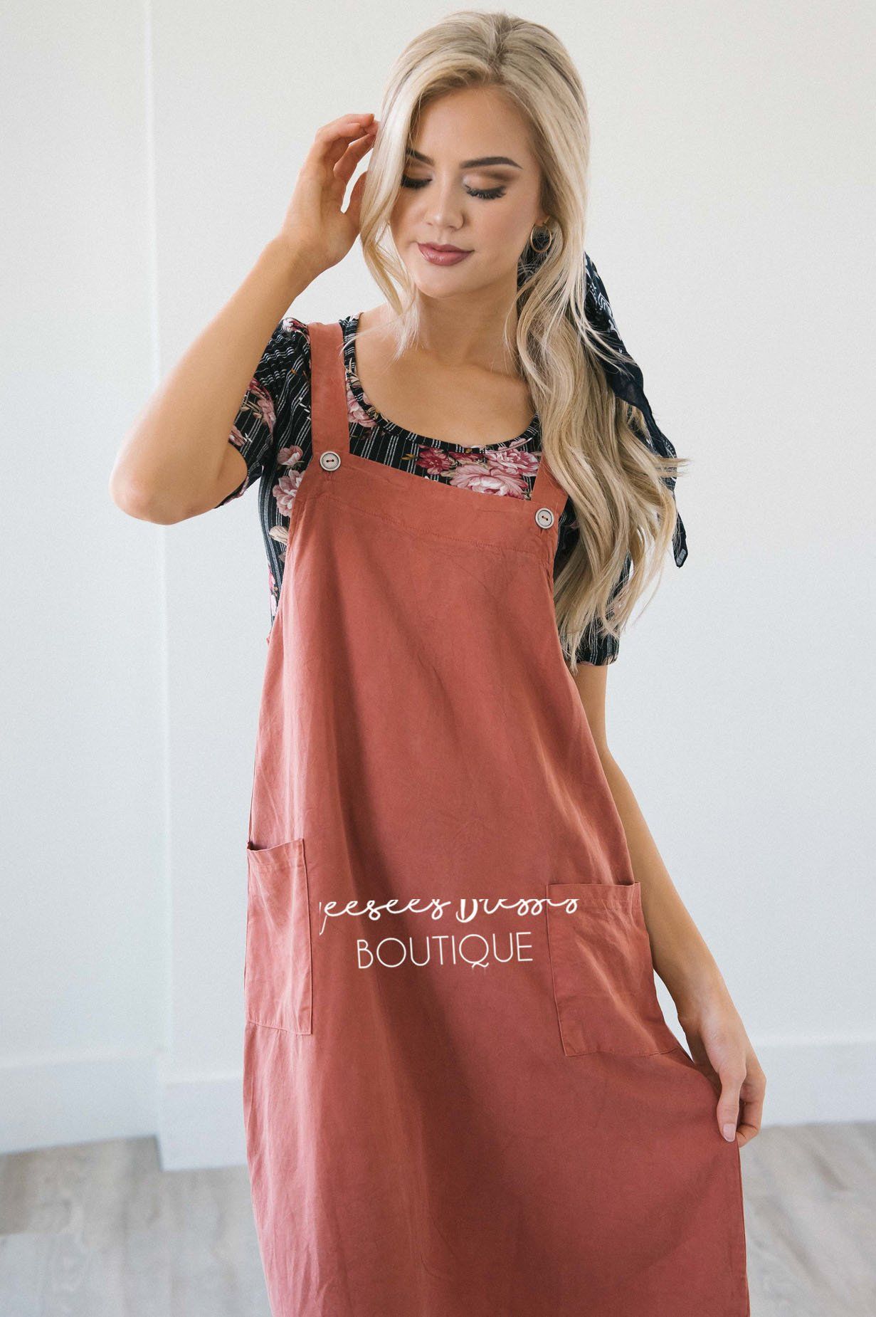 The Oriana Overall Dress Modest Dresses vendor-unknown 