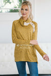 Lace & Buttons Cowl Neck Sweater Tops vendor-unknown