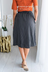 An Elegant Night Pinstripe Skirt Modest Dresses vendor-unknown