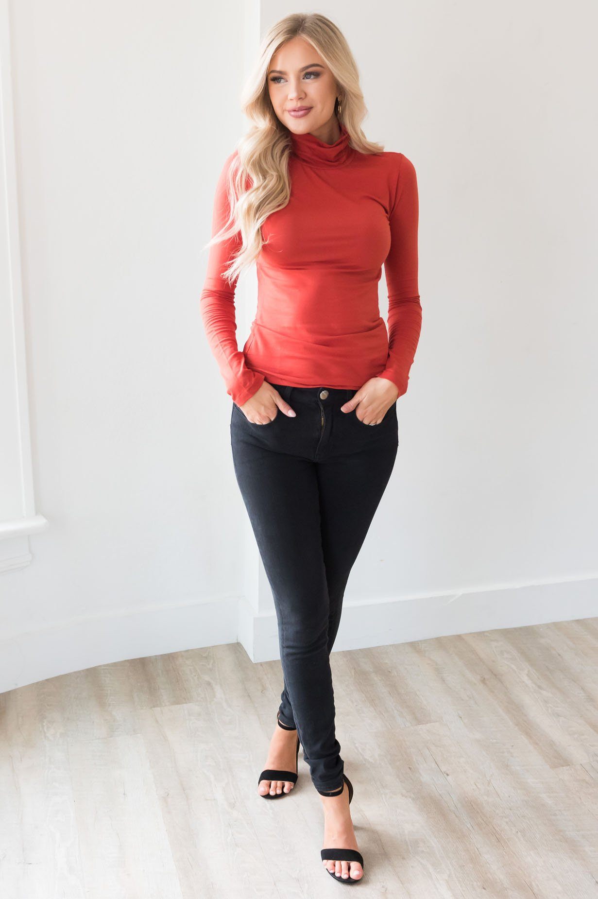 Get Close To Me Modest Turtleneck Tops vendor-unknown 