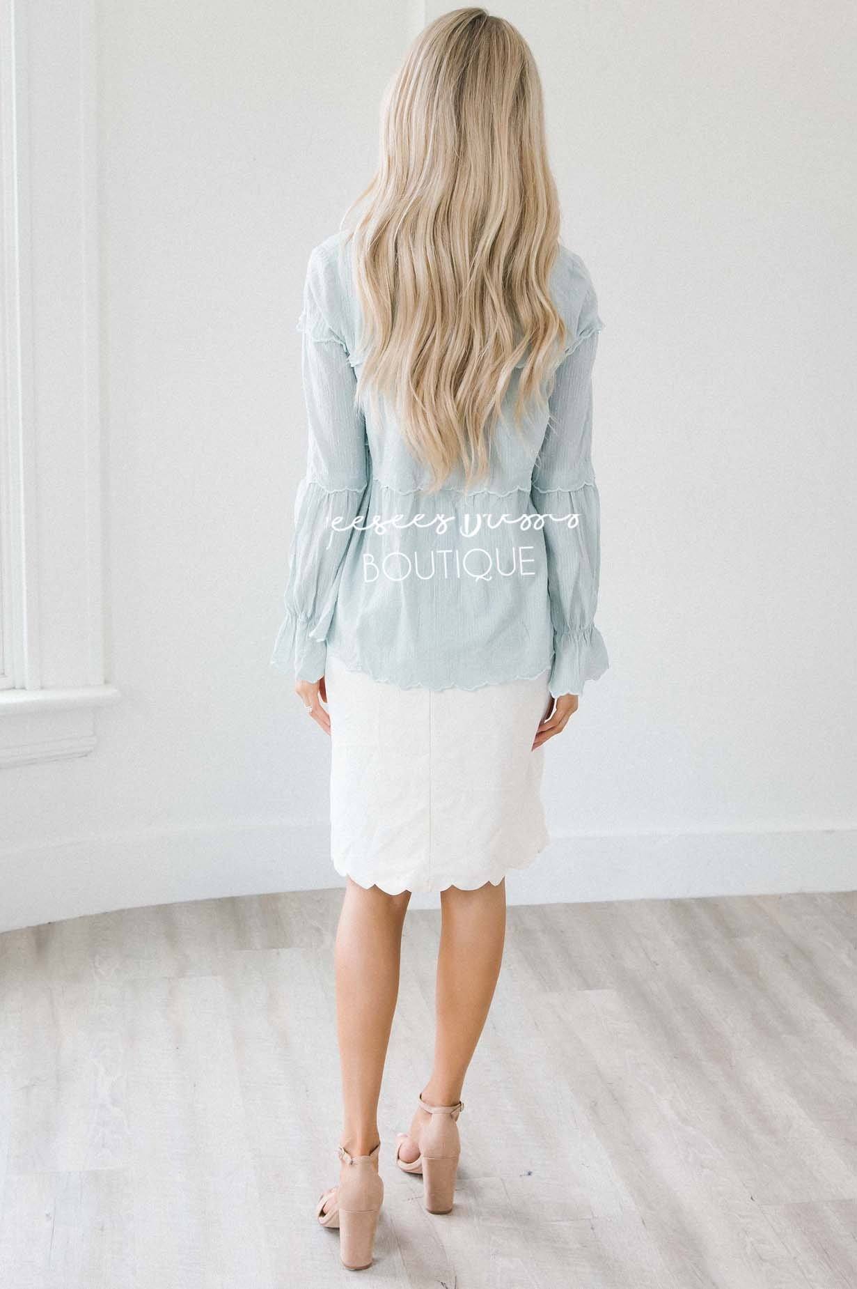 Ruffle & Buttons Tiered Blouse Tops vendor-unknown 