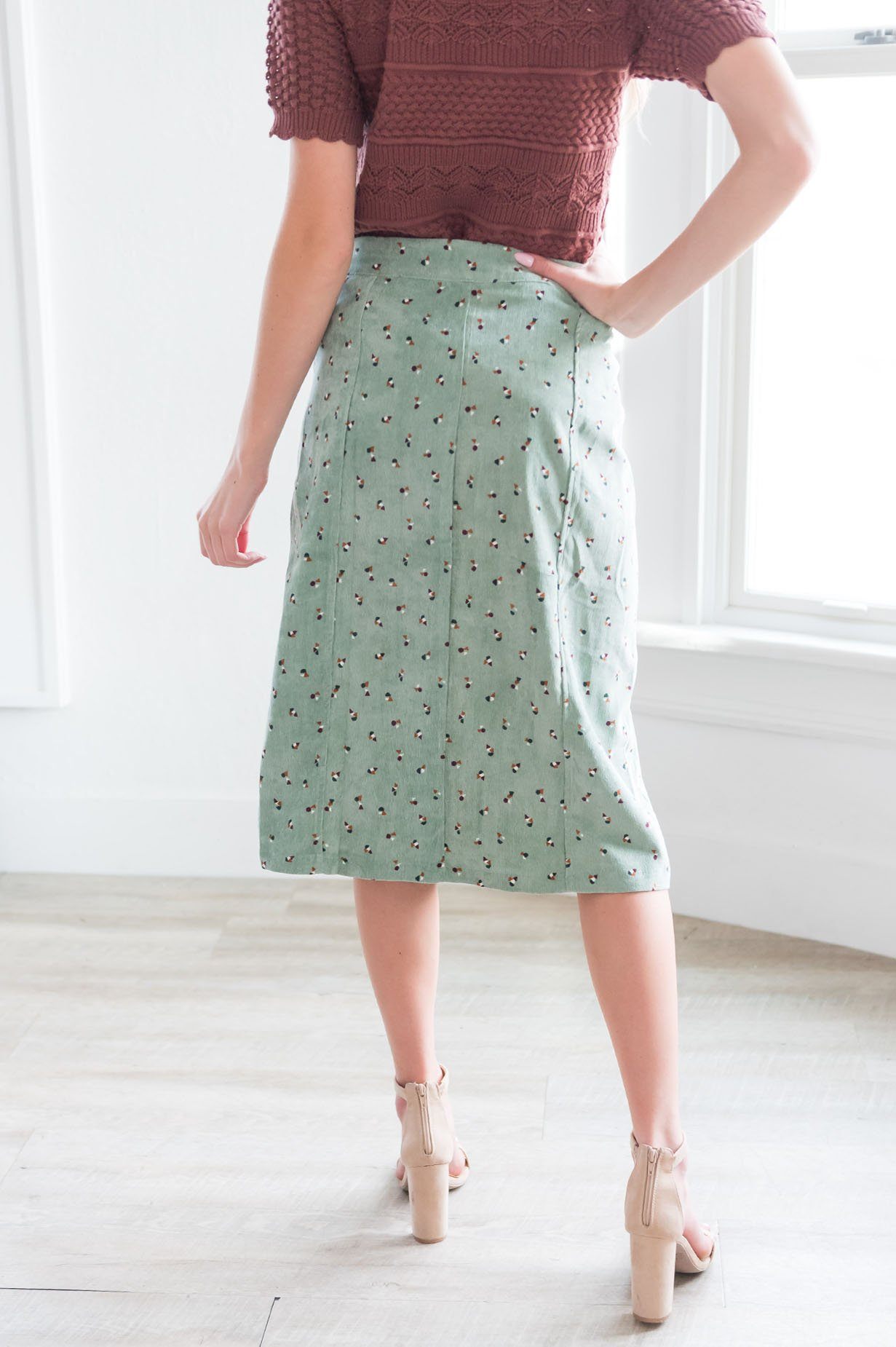 Perfect Day Modest Corduroy Skirt Modest Dresses vendor-unknown 