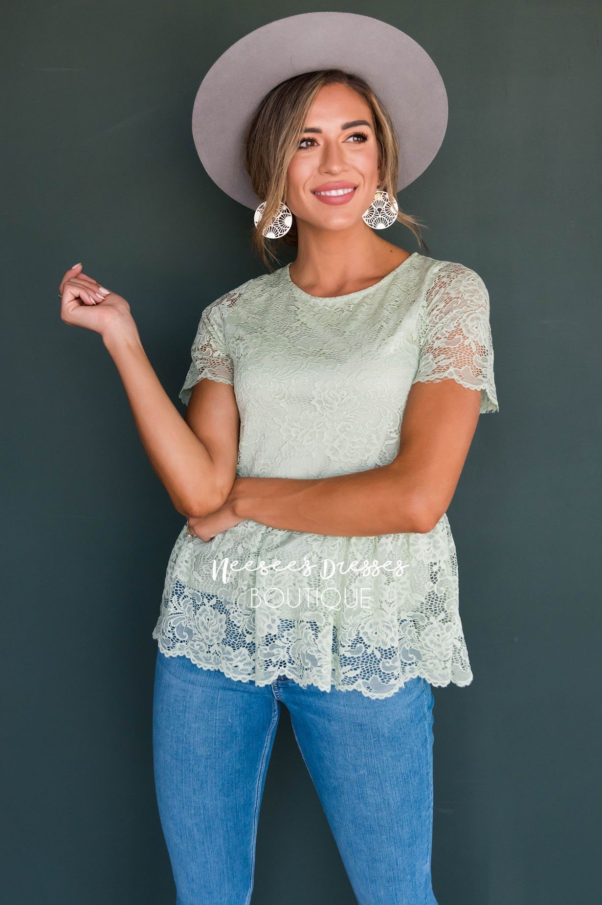 Better Days Ahead Modest Lace Top Tops vendor-unknown 