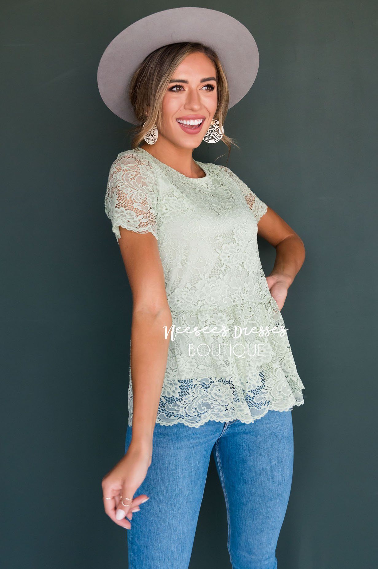 Better Days Ahead Modest Lace Top Tops vendor-unknown 