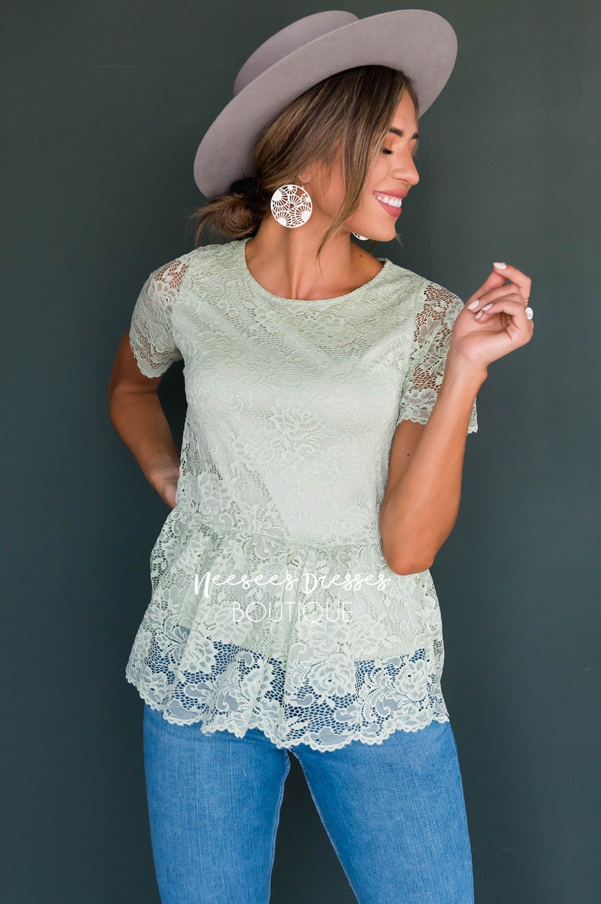 Better Days Ahead Modest Lace Top Tops vendor-unknown 