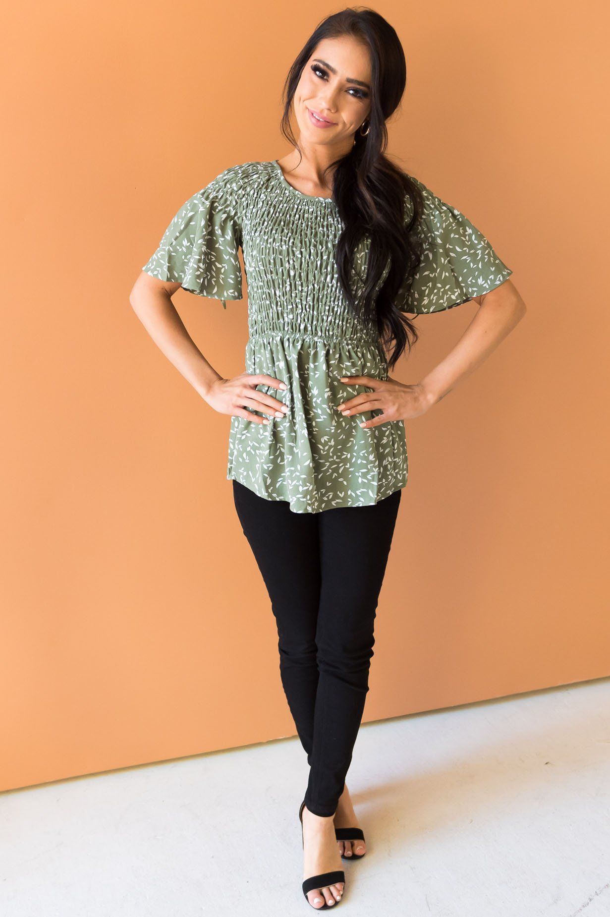 Midnight Blues Modest Blouse Tops vendor-unknown 