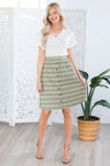 Burst Of Joy Striped Button Skirt Modest Dresses vendor-unknown 