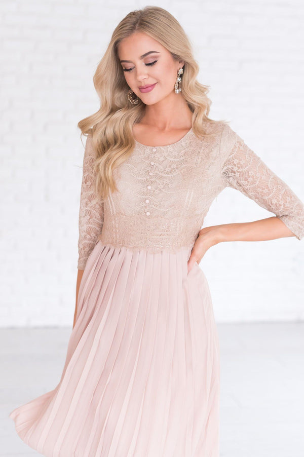 The Shania Modest Lace Dress - NeeSee's Dresses