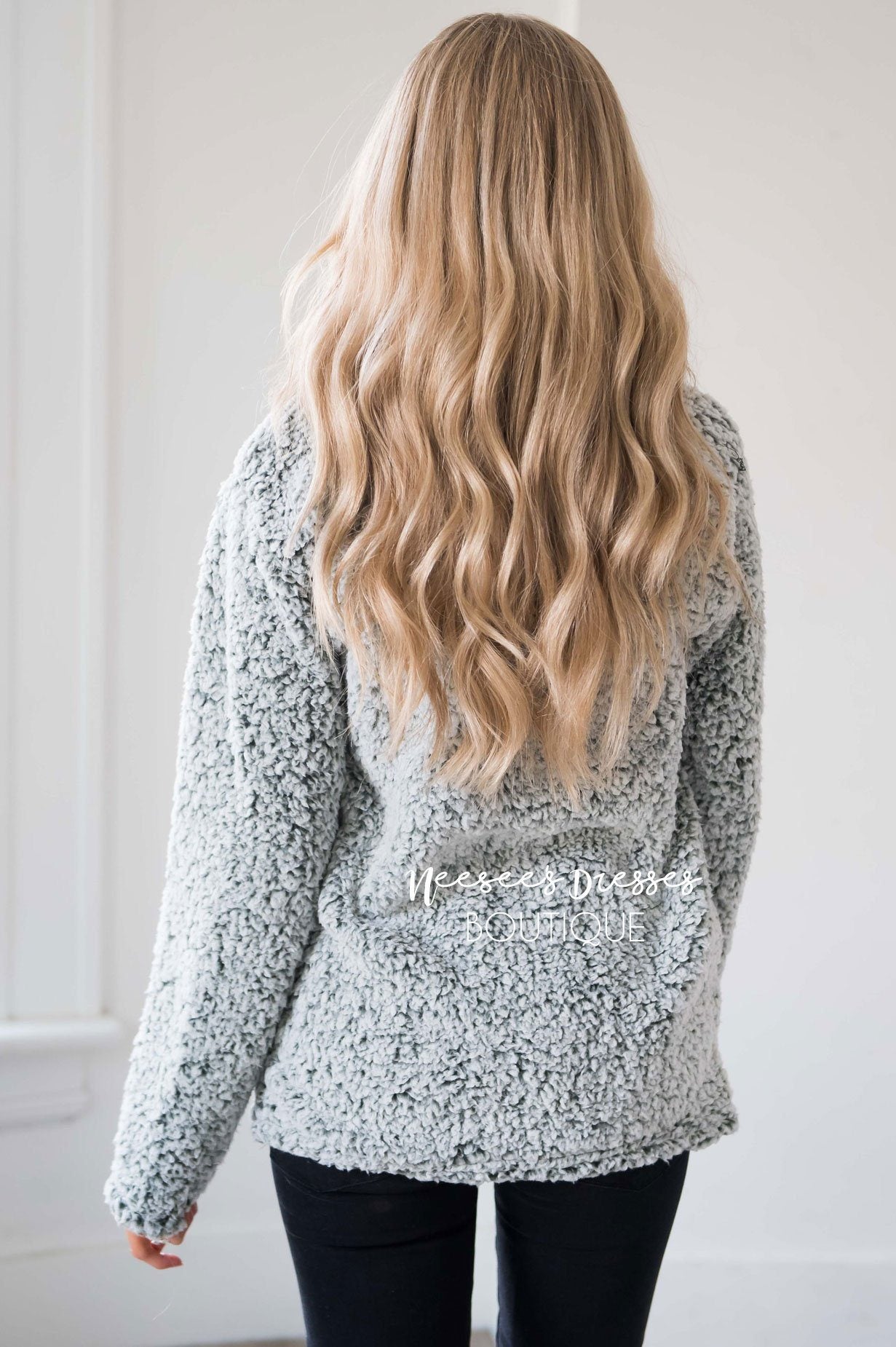 Sherpa Fleece Front Zip Sweater Tops vendor-unknown 