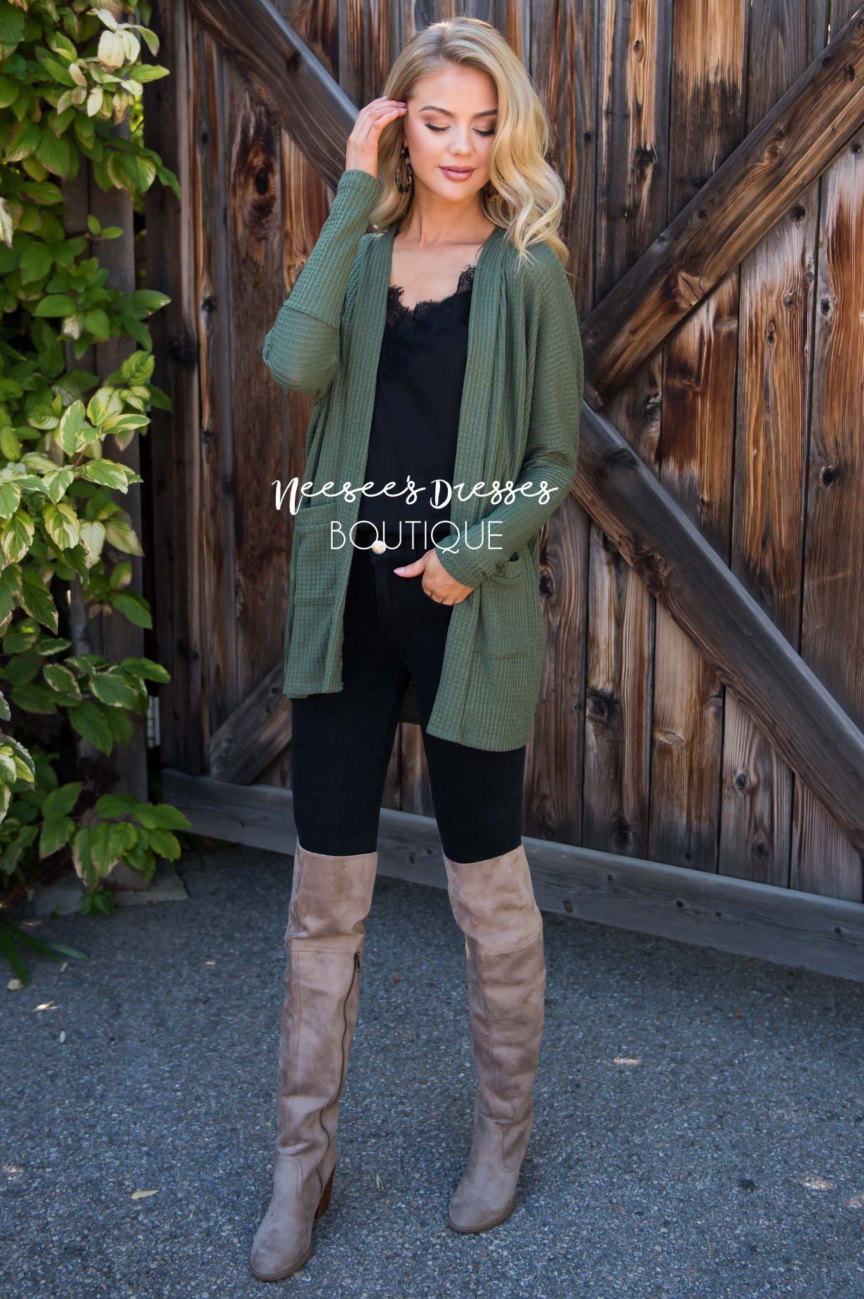 Shine Bright Thermal Cardigan Tops vendor-unknown 