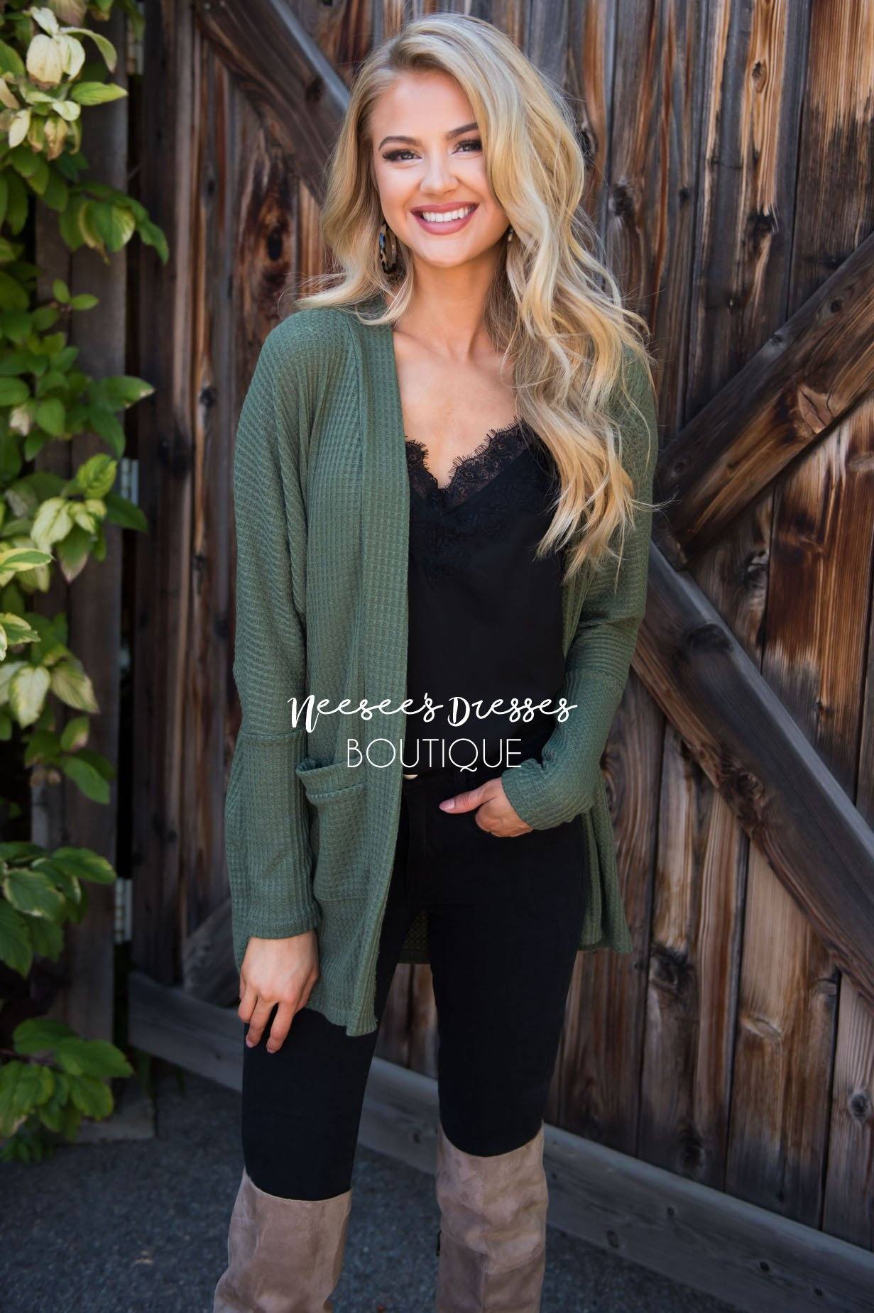 Shine Bright Thermal Cardigan Tops vendor-unknown 