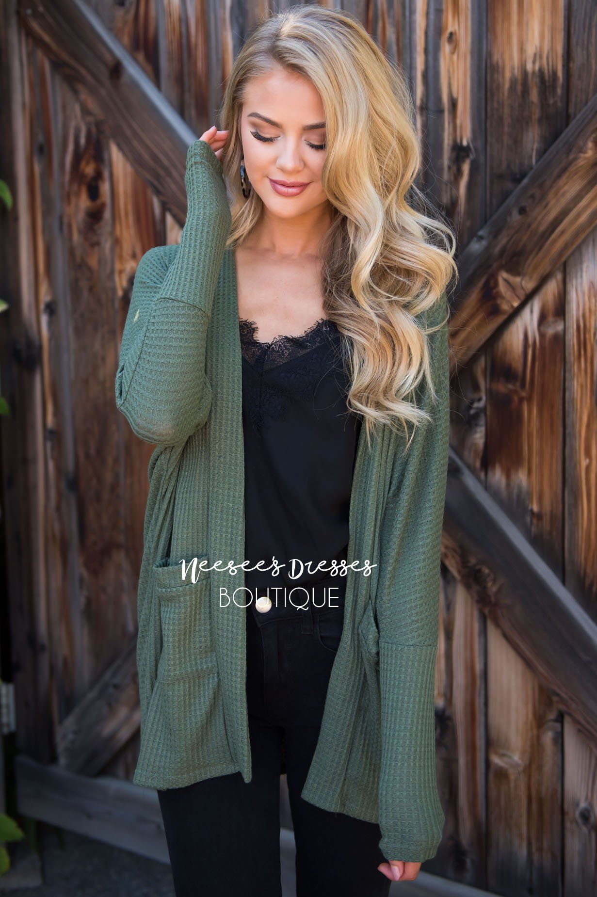 Shine Bright Thermal Cardigan Tops vendor-unknown 