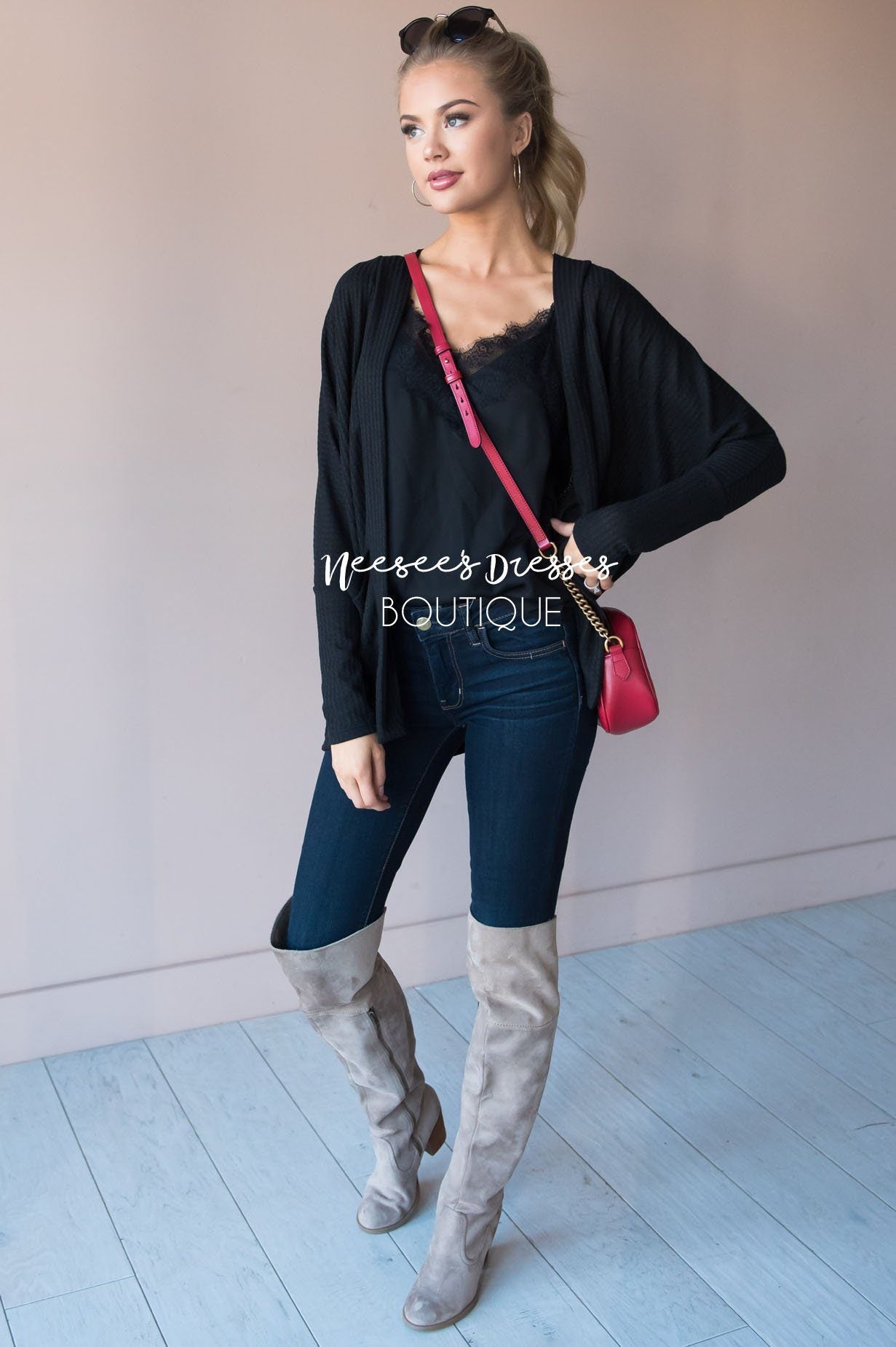 Shine Bright Thermal Cardigan Tops vendor-unknown 