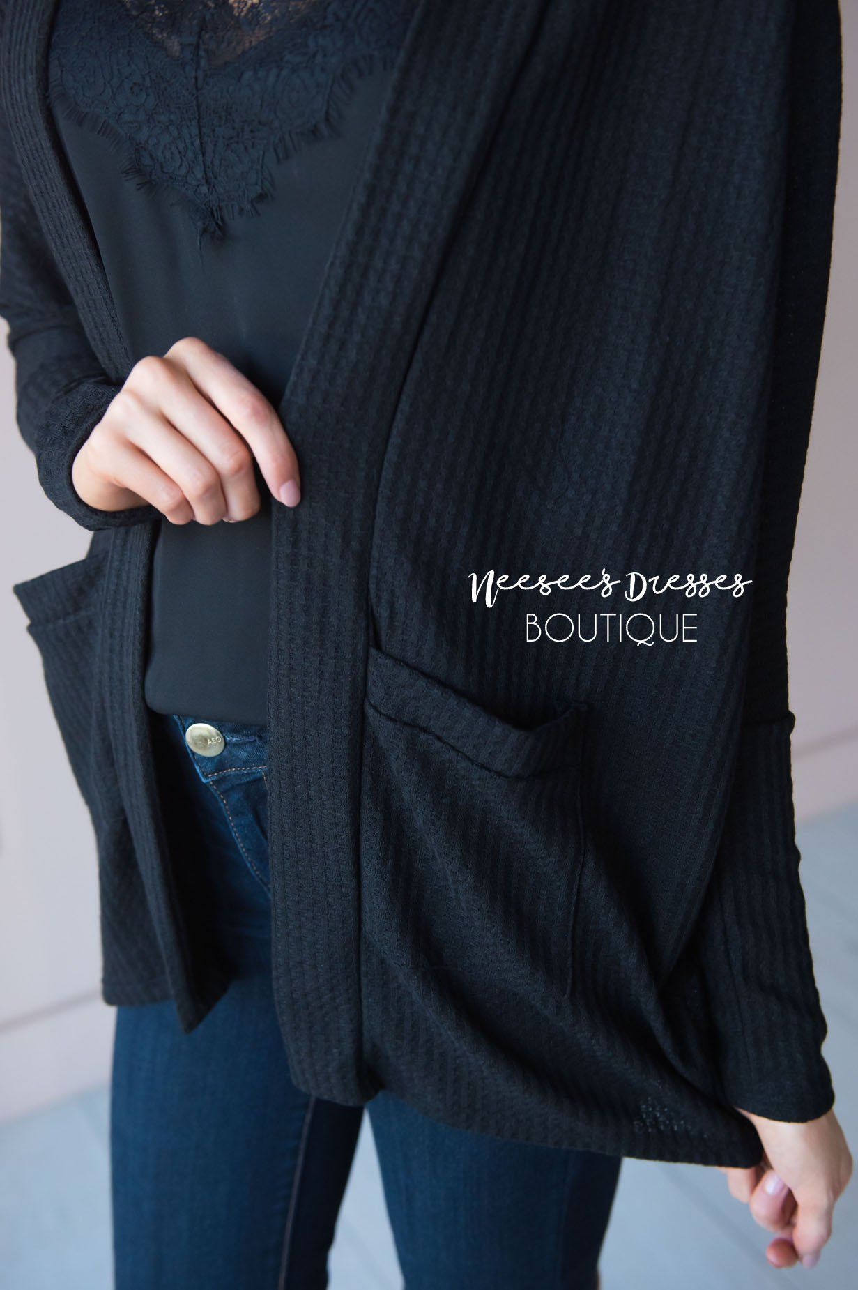 Shine Bright Thermal Cardigan Tops vendor-unknown 