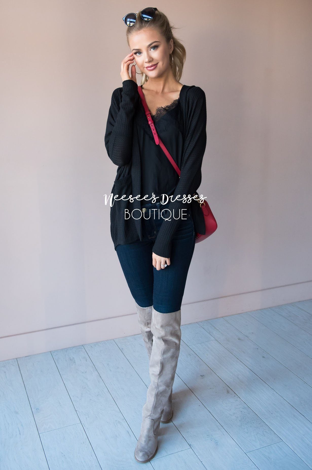 Shine Bright Thermal Cardigan Tops vendor-unknown 