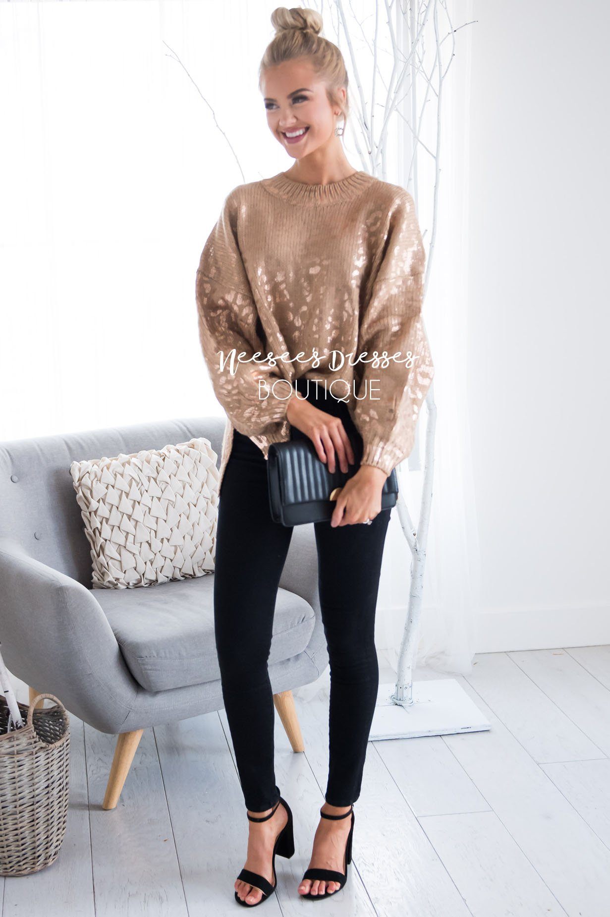 Show Stopper Animal Print Sweater Tops vendor-unknown 