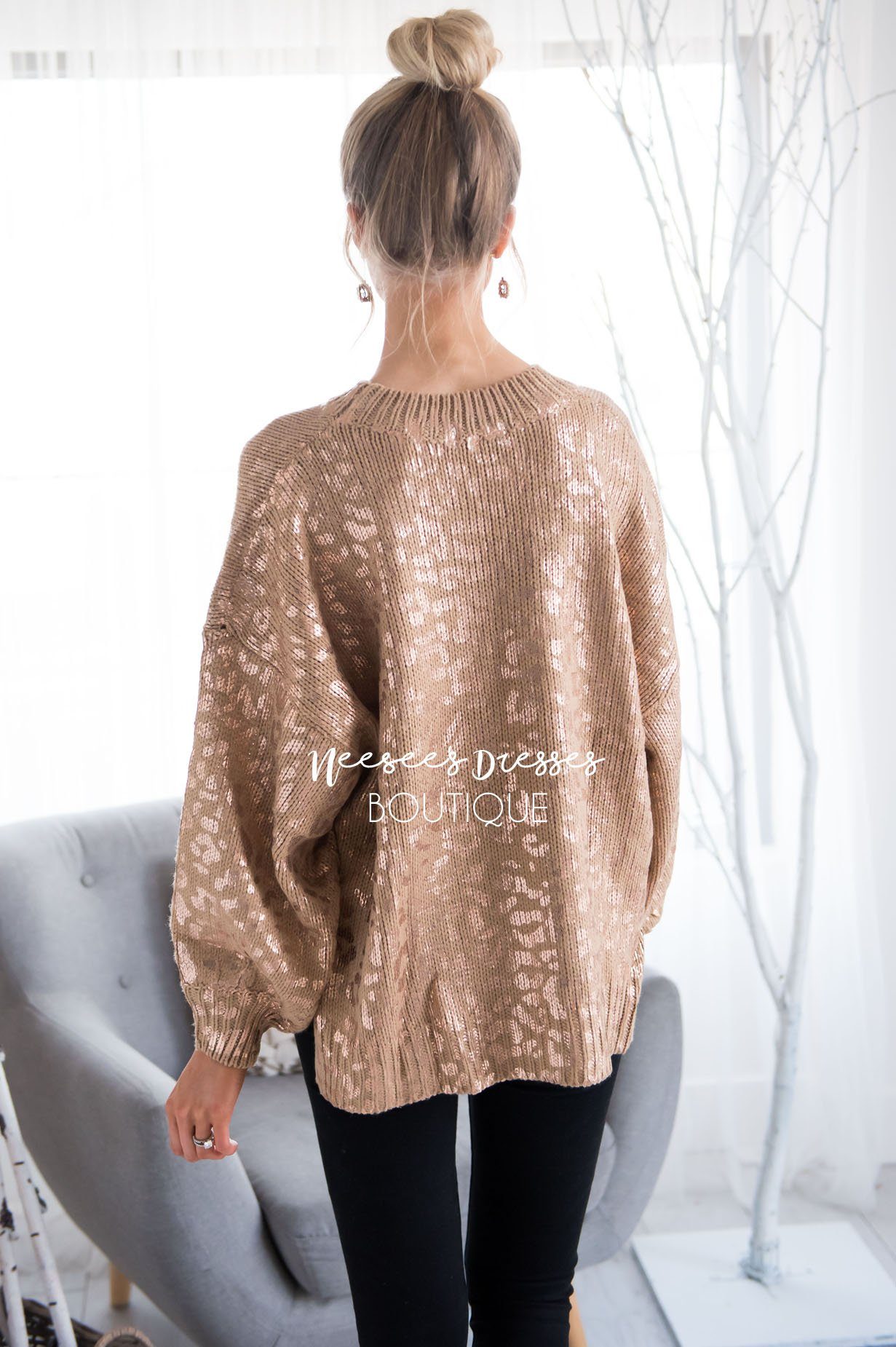 Show Stopper Animal Print Sweater Tops vendor-unknown 