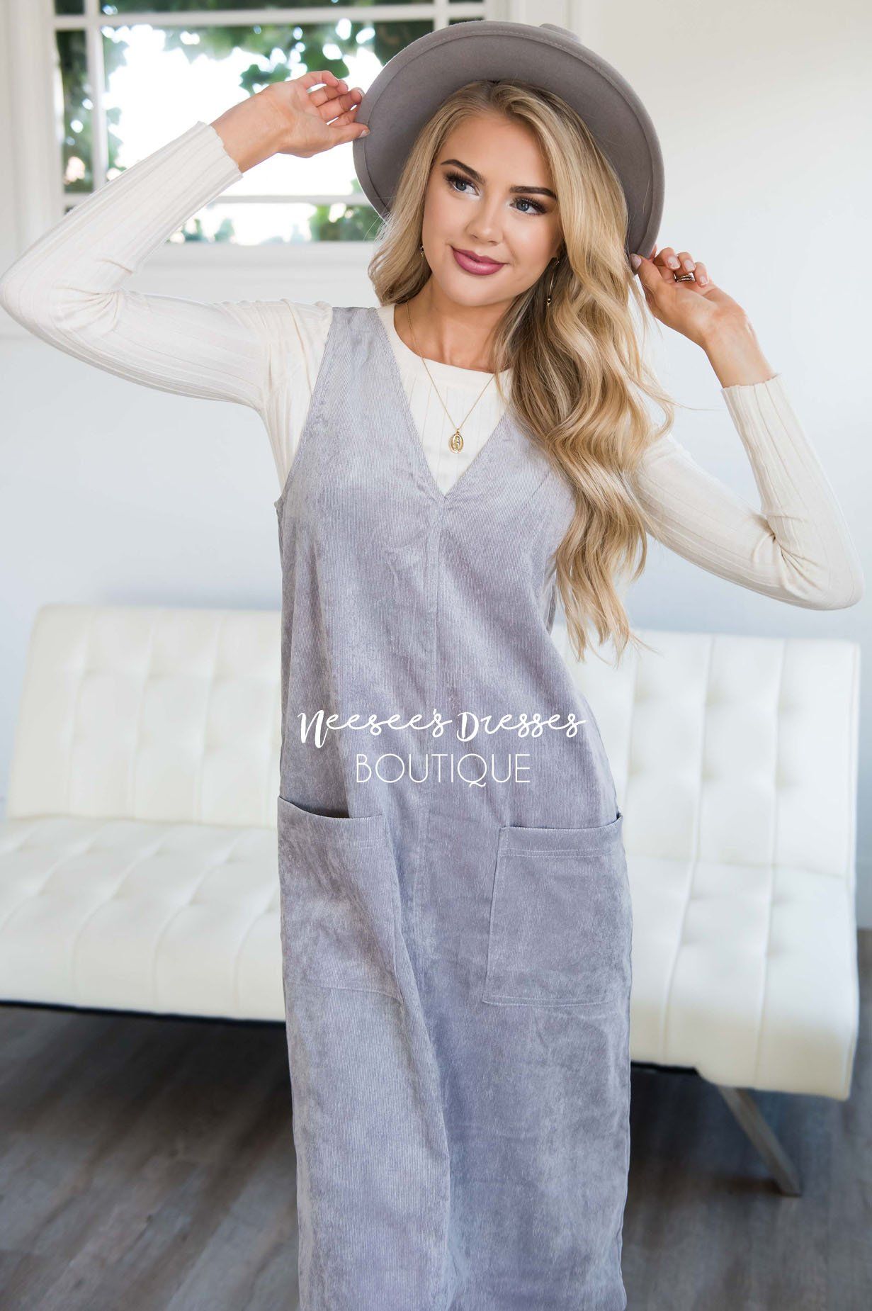 The Korina Patch Pocket Overall Dress Modest Dresses vendor-unknown 