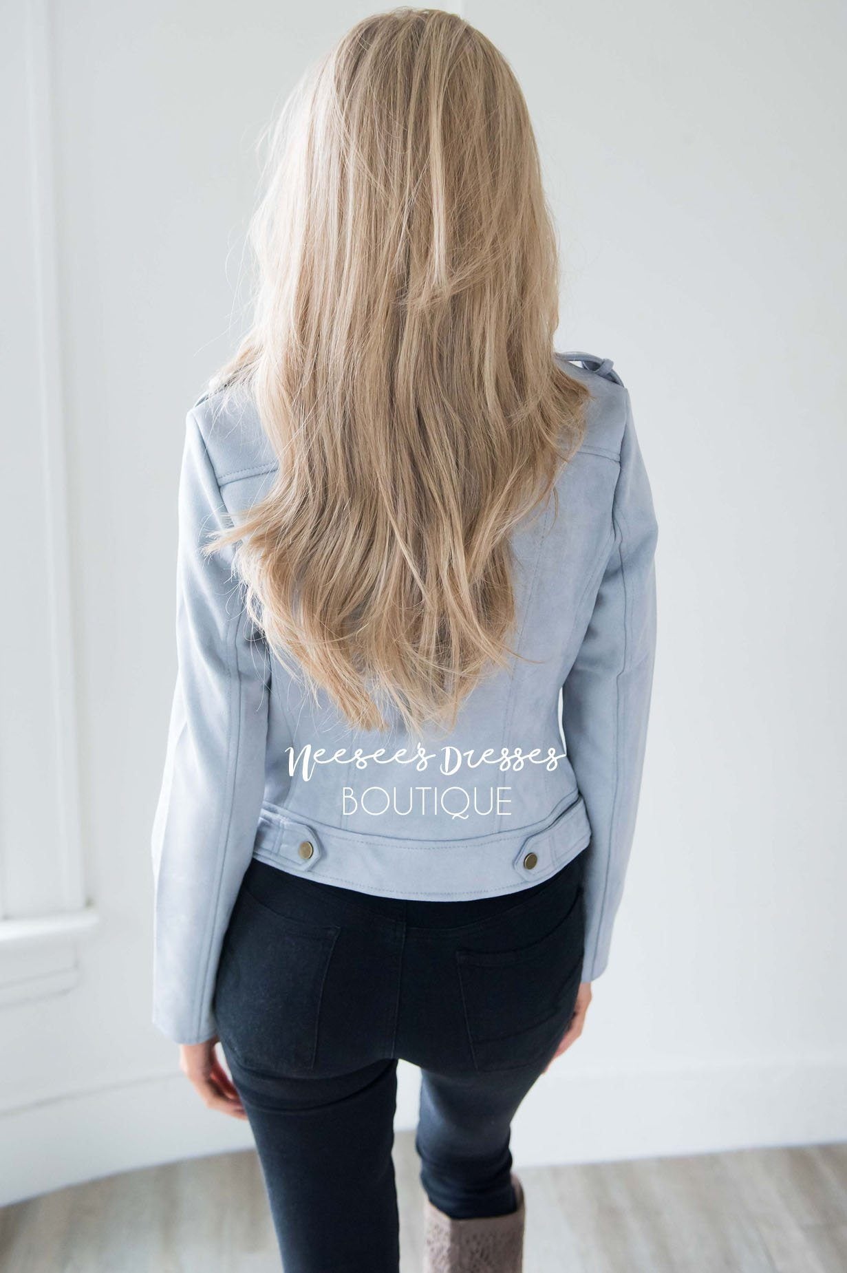 City Moto Faux Suede Jacket Tops vendor-unknown 