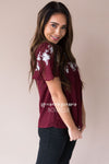 Simply Adored Swiss Dot Embroidered Blouse Tops vendor-unknown