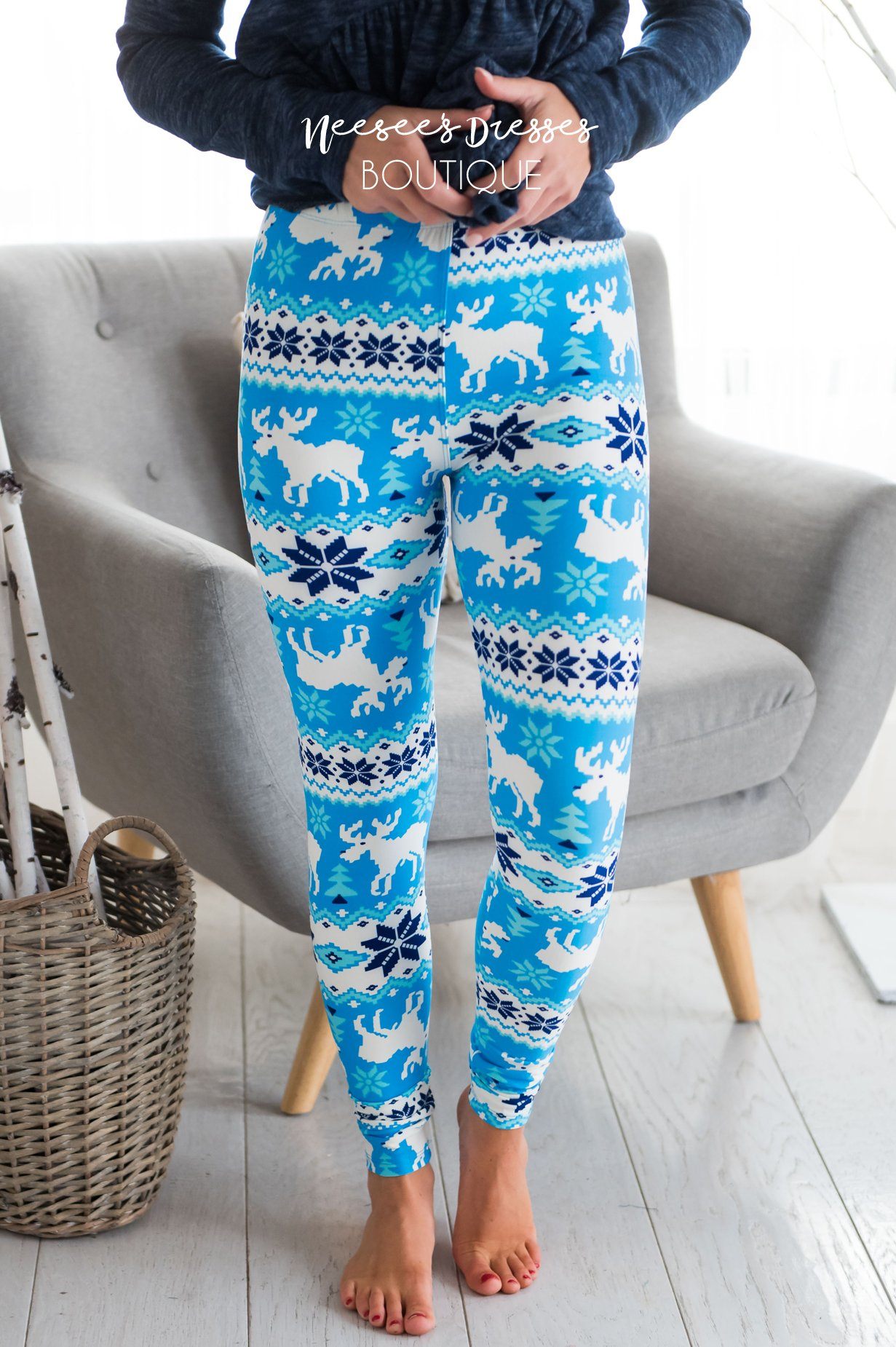 Snowy Night Christmas Leggings Accessories & Shoes vendor-unknown 