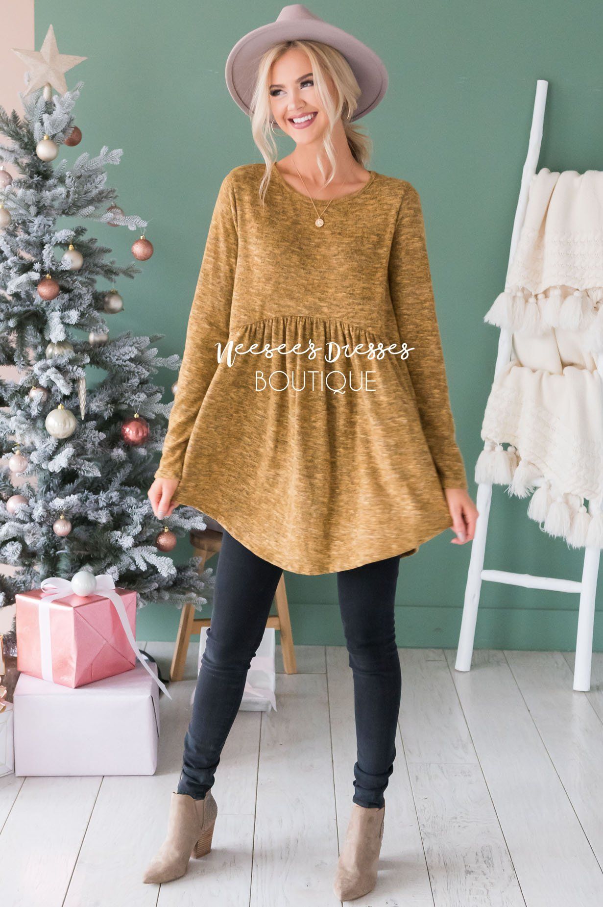 Soft Babydoll Sweater Modest Dresses vendor-unknown 