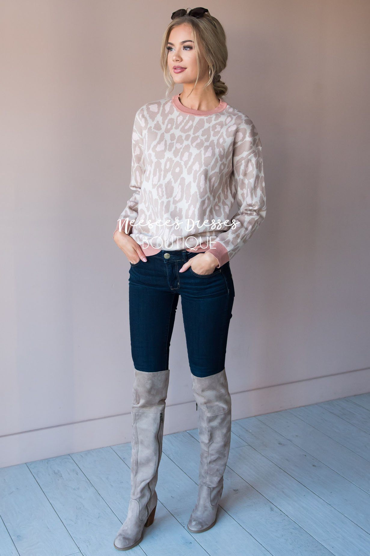 Stand By Me animal print sweater Tops vendor-unknown 