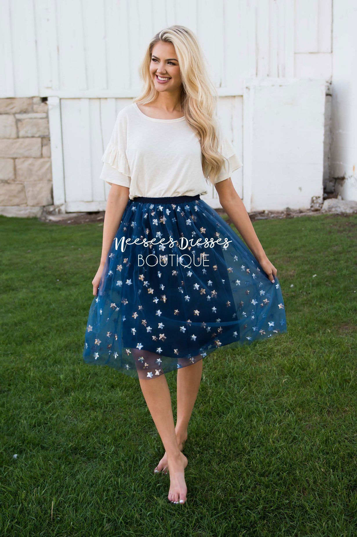 FREE Sequin Star Tulle Skirt Skirts vendor-unknown 