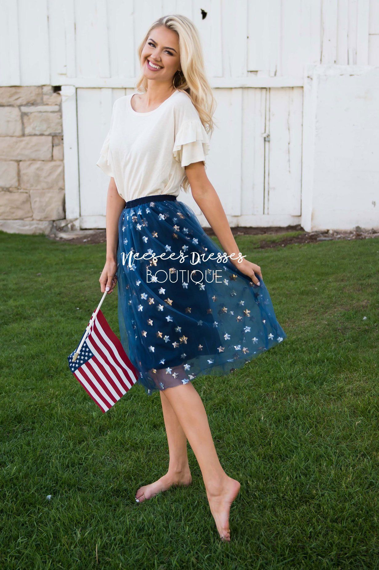FREE Sequin Star Tulle Skirt Skirts vendor-unknown 