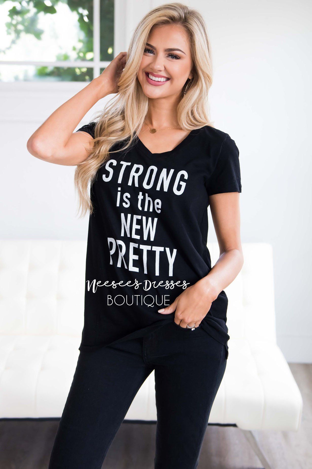 Strong is the New Pretty Top Tops vendor-unknown 