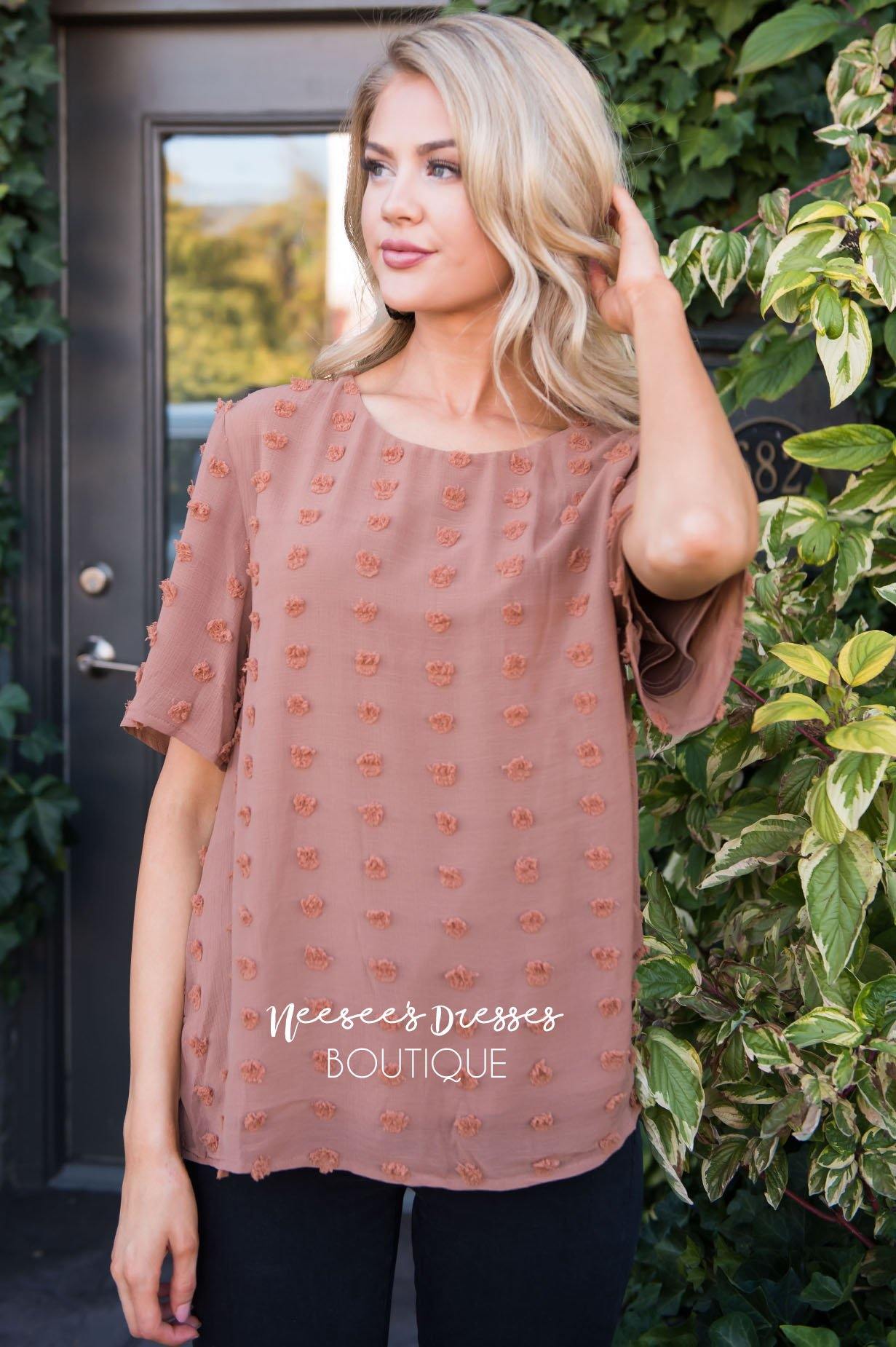 Stunning Swiss Dot Blouse Tops vendor-unknown 