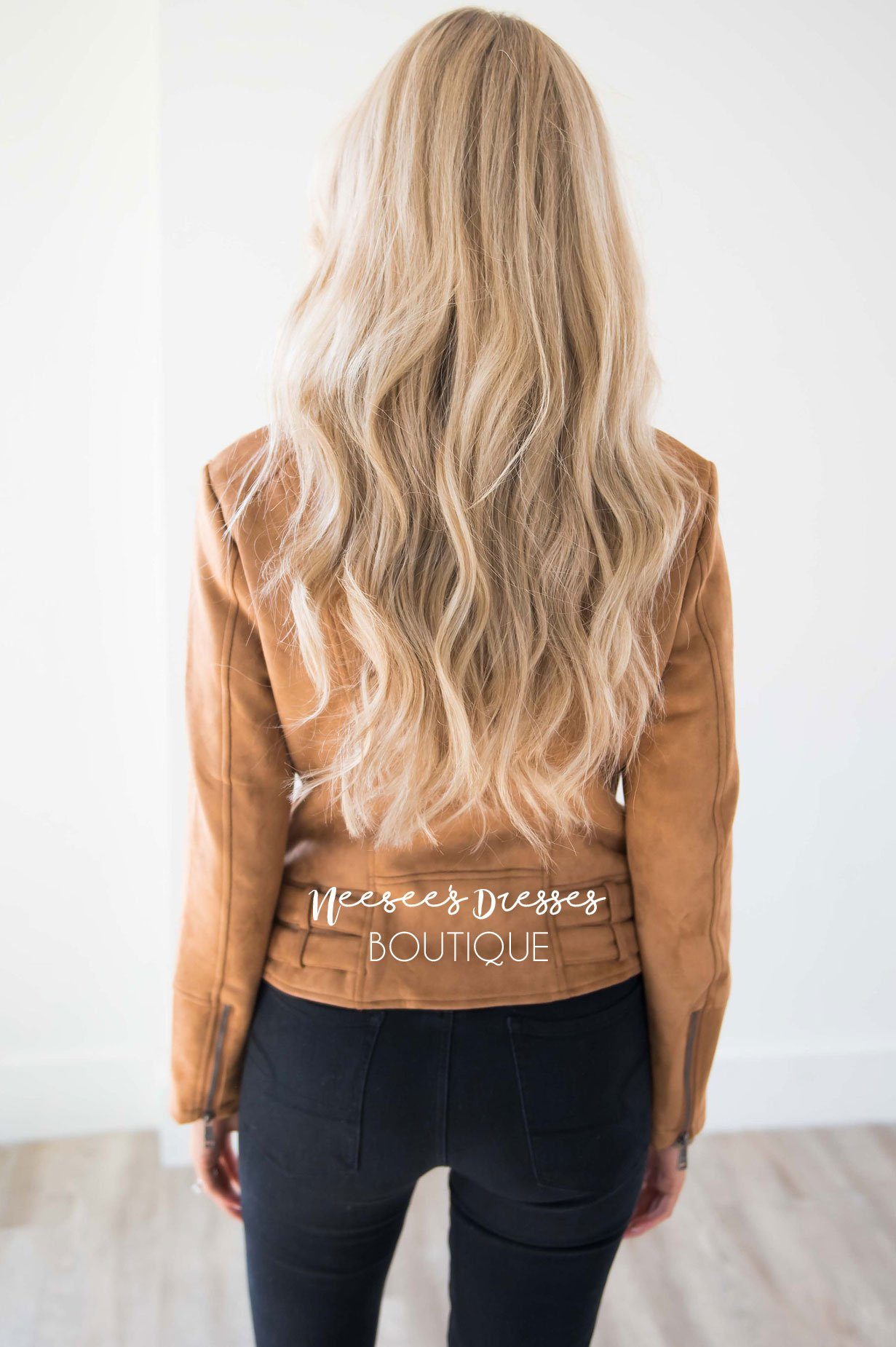Weekend Moto Faux Suede Jacket Tops vendor-unknown 