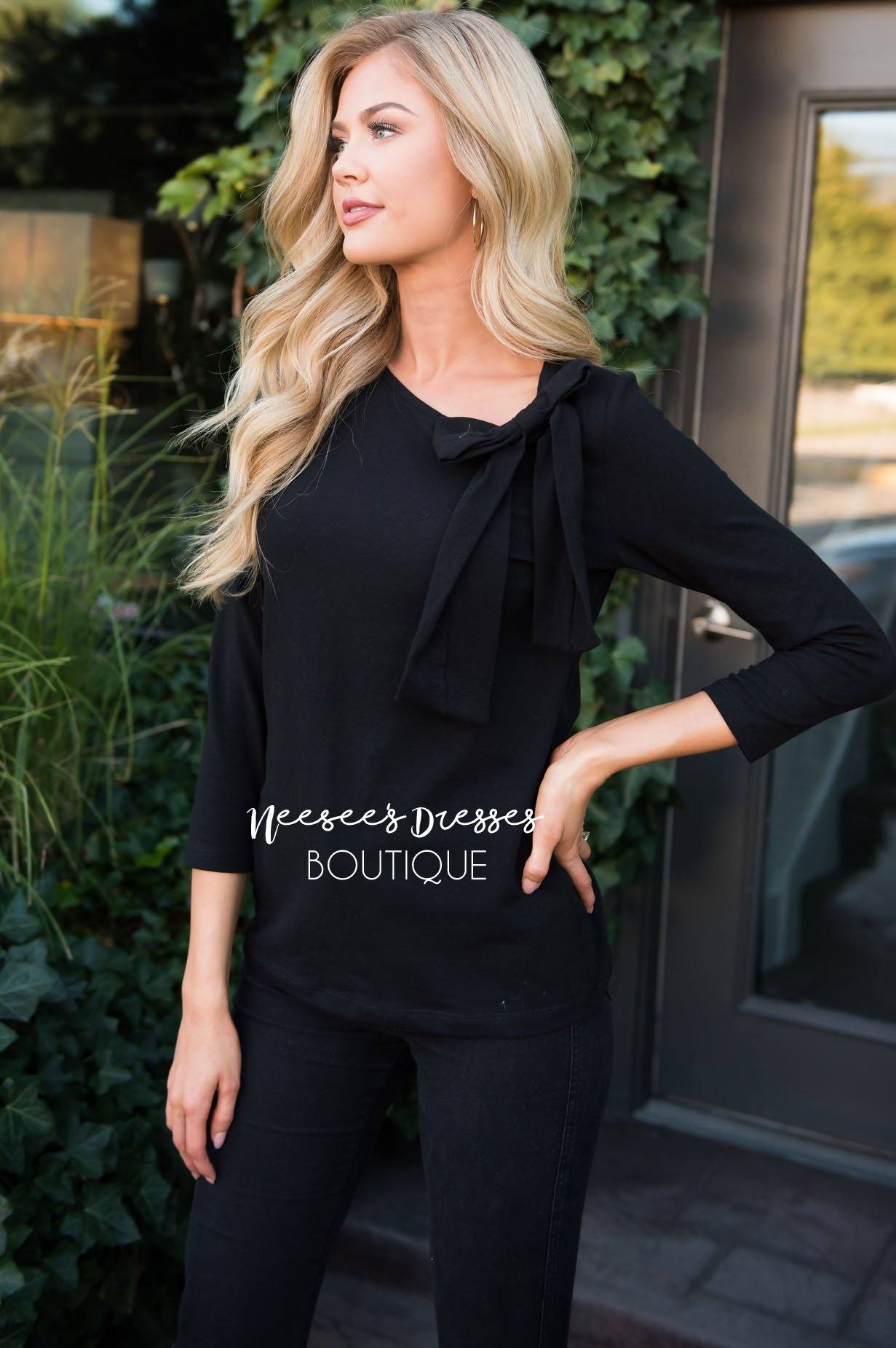 Take a Bow solid top Tops vendor-unknown 