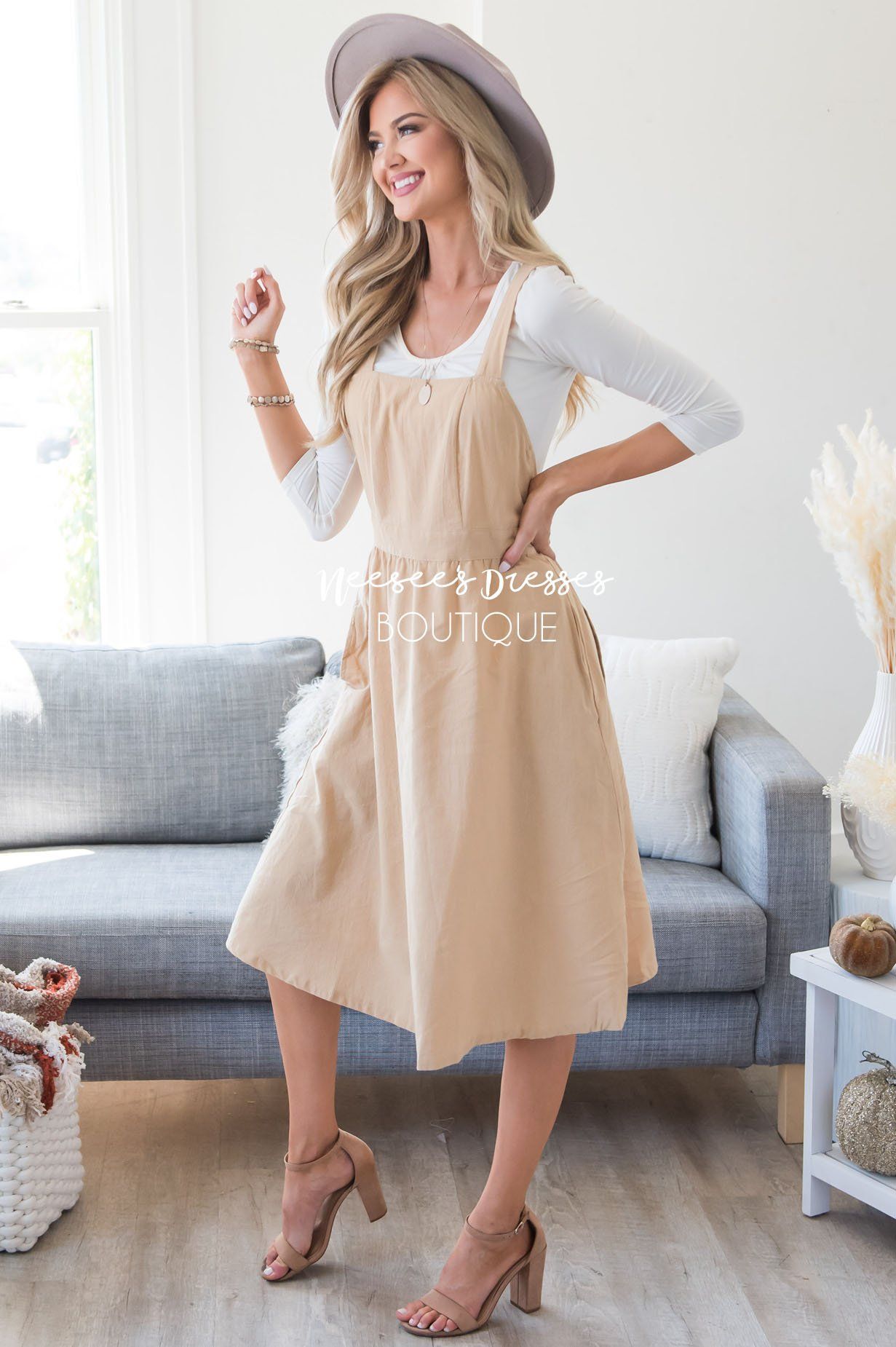 The Averi Overall Dress Modest Dresses vendor-unknown 
