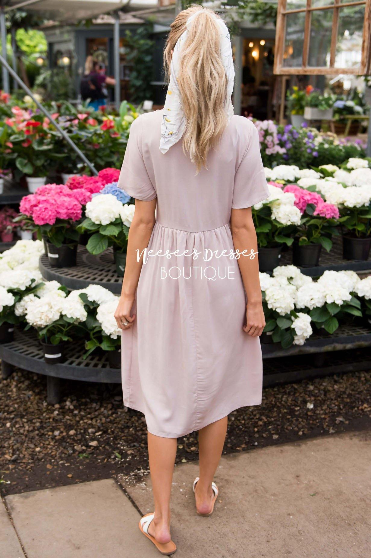 The Jasmine Tie Front Dress Modest Dresses vendor-unknown 