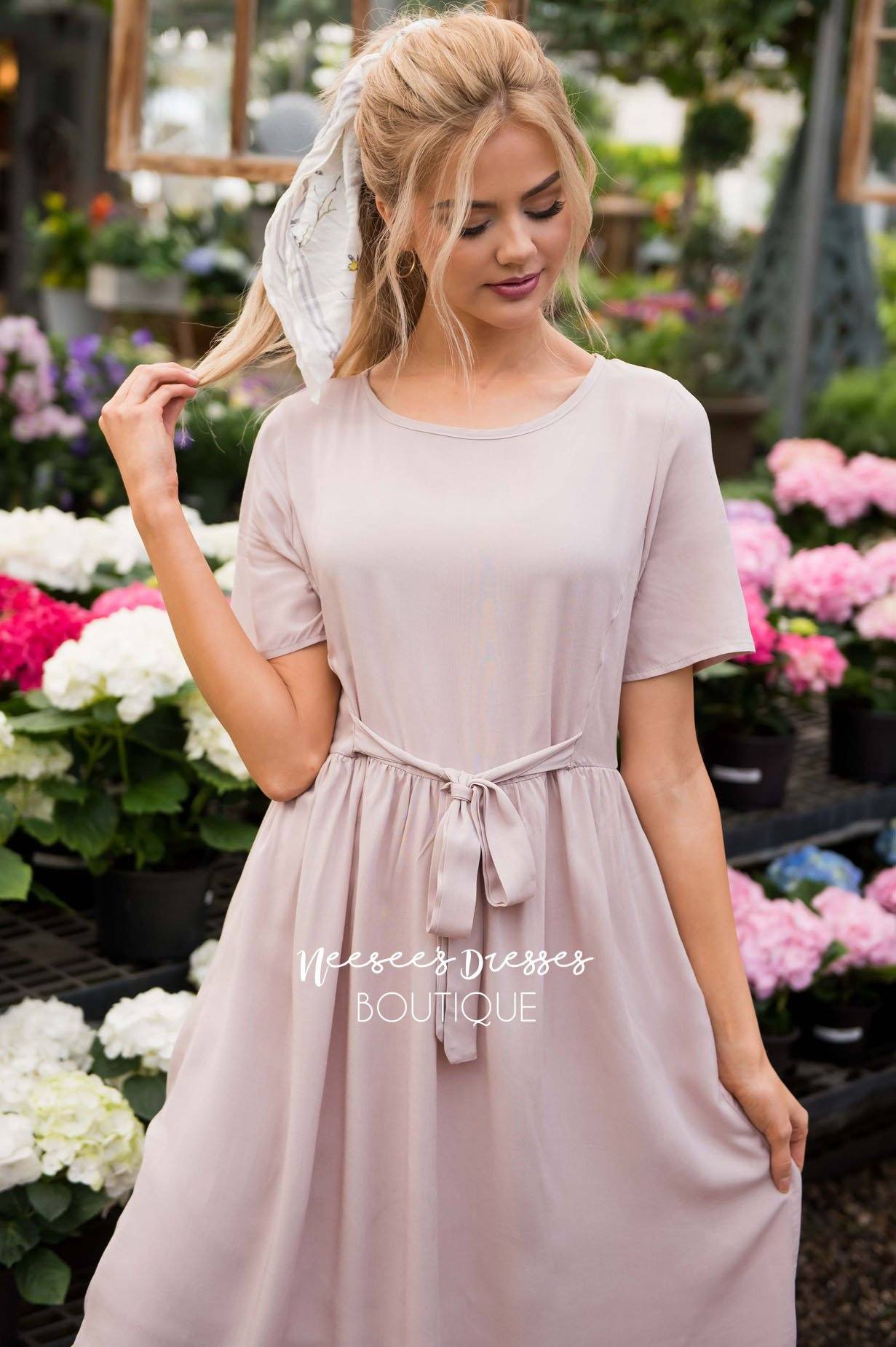 The Jasmine Tie Front Dress Modest Dresses vendor-unknown 