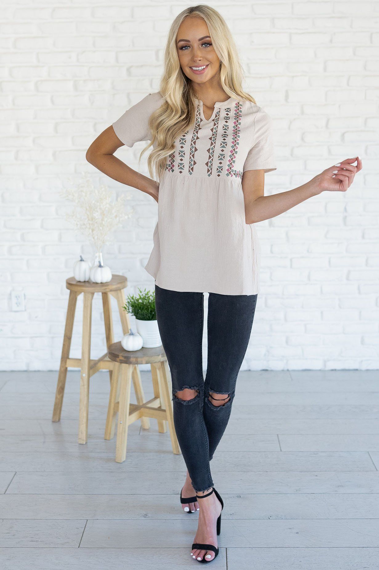 Perfect Getaway Modest Blouse Tops vendor-unknown 