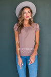 Taupe Chiffon Top Tops vendor-unknown
