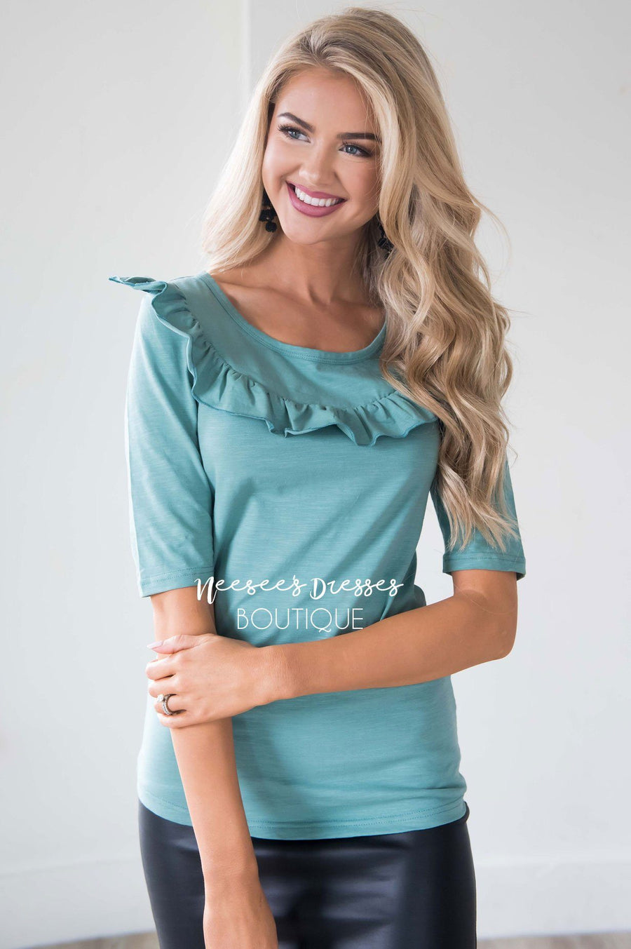 Let's Get Lost Ruffle Blouse Tops vendor-unknown 