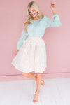 Cream Textured Aline Skirt Skirts vendor-unknown